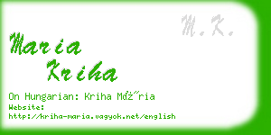 maria kriha business card